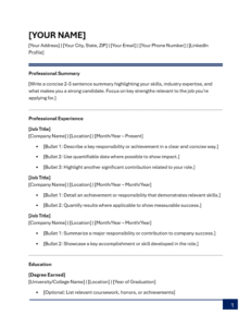 ATS Resume Template (Basic)