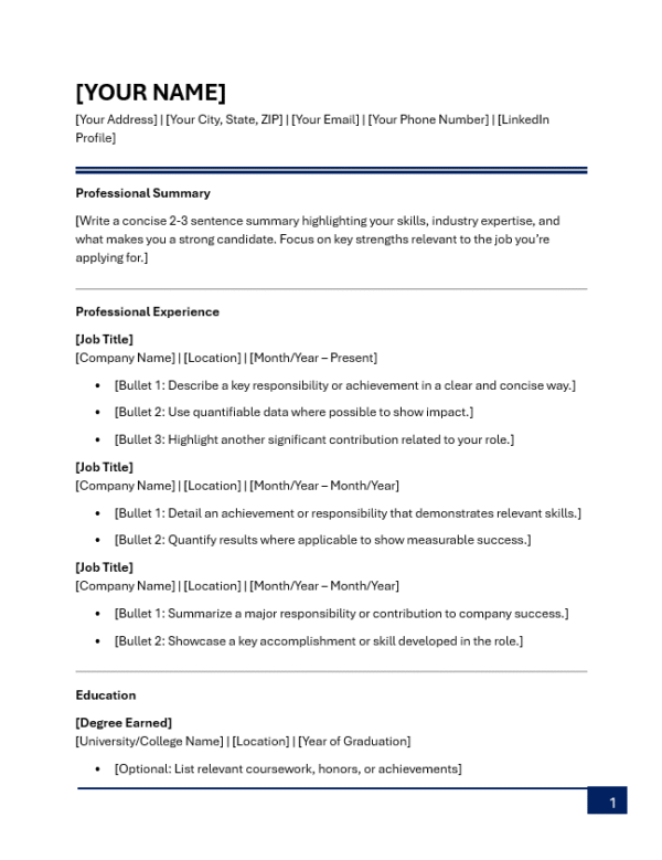ATS Template Design 1