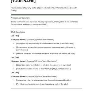 ATS Resume Template (Green)
