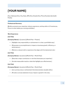 ATS Resume Template (Blue)